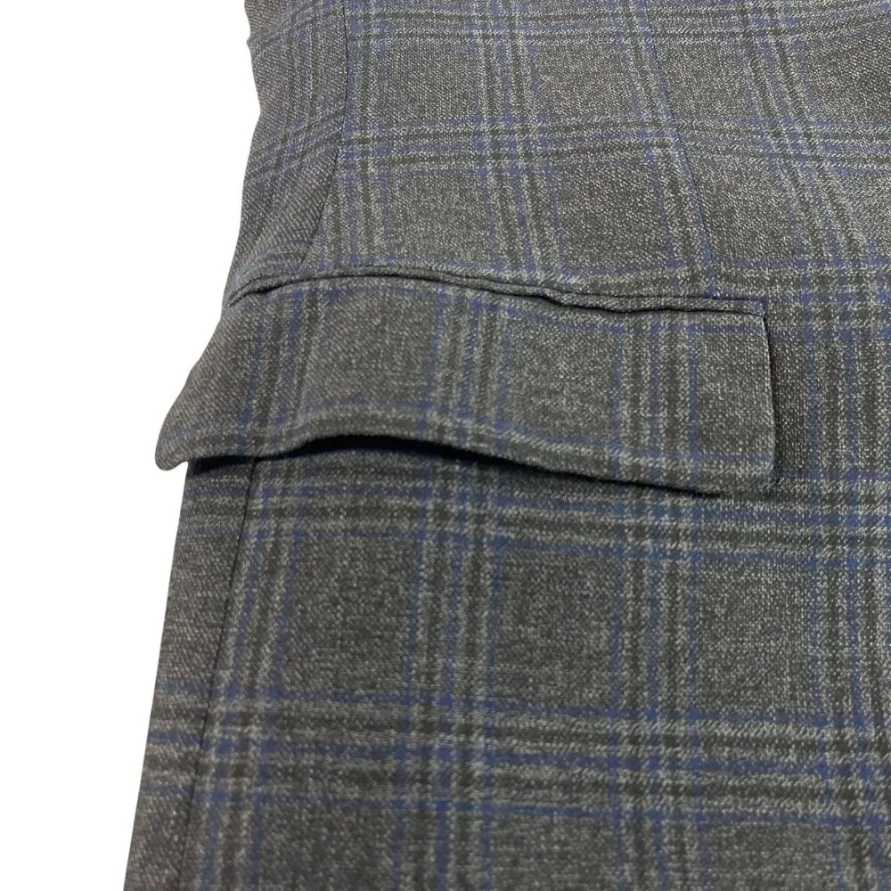 Jos A Bank Traveler Wool Blazer Jacket Mens 48 R Gray Checks Sport Coat Tailored